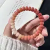 Pulseira Bodhi de Jade Branco com Contas de Pedras Preciosas Múltiplas, Design de Círculo Único com Corte Reto, Calmante e Alivia o Estresse, Pulseira de Contas de Oração Budista Macia para Enrolar no Dedo