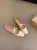 Sapatos Prateados de Boca Rasa Femininos Nova Primavera Estilo Coreano Elegante Estilo Fada Gentil para o Trabalho Sapatos Mary Jane de Salto Grosso Sapatos Pequenos de Couro