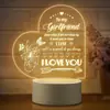 Creativo transfronterizo día de la madre día del padre enviar amigos rompecabezas en forma de corazón bendición acrílico pintado luz nocturna 3d