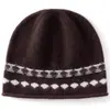 Nuevo gorro de punto de cachemira jacquard cálido para otoño e invierno, versátil y duradero de estilo vintage, gorro a prueba de frío, turbante de moda, gorro para exteriores