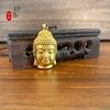 Chinoiserie Cabeza de Buda Dorado Grande Collar de Cuerda Negra Colgante Oro Arena Cadena para Suéter Buda Tathagata Joyería Protectora de Seguridad Accesorios para Mujer