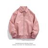 2024 Estilo Americano Retro Marrom Lapela Jaqueta de Couro Masculina Maillard Camurça Casal Jaqueta