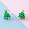Sinos de Rena de Resina de Natal, Árvore de Natal, Boneco de Neve, Chapéu de Papai Noel, Meias, Argolas Abertas, Acessórios de Mão Atacado