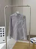 Camisa Spot Rl para Mujer Versión Limpia Color Raff Bordado de Caballo Manga Larga Tela Oxford Superior Casual y Versátil