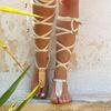 Sandalias de Tira de Anillo para Pie Plano de Ola Europea y Americana Aliexpress Amazon Sandalias de Playa de Talla Grande de Comercio Exterior al por Mayor