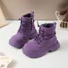 Botas Martin para niños Botas amarillas de suela blanda para niños 2025 Otoño Nuevo Botines de tobillo bajos Botas casuales de cuero para niñas