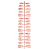 30 Piezas de Uñas Portátiles de Almendra Transfronterizas Boutique Uñas Postizas Perla con Ondas de Agua Francesas Estéreo 3D con Flor de Pegamento
