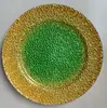 Banquete Chino y de Europa Occidental Plateado Colorido Retro Plato Principal para Cena Plato Base Plato Decorativo Boda Granada Plato de Vidrio