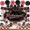 Banner temático de aposentadoria transfronteiriço, conjunto de espirais de favo de mel, adereços de decoração de local e artigos para festas