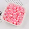 Cuentas Redondas Perforadas de Color Sólido Chapadas AB, Cuentas Iridiscentes de Agujero Recto para Collares, Pulseras, Cadenas de Teléfono y Materiales de Cuentas DIY