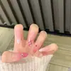 Parches de Manicura Hechos a Mano para Otoño e Invierno, Uñas Postizas, Uñas Largas, Blanqueamiento 10 Piezas de Uñas Portátiles Ojo de Gato de Cristal, Gama Alta