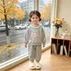 Conjunto de dos piezas de moda para niños estilo coreano, nuevo para primavera y otoño: sudadera de manga larga holgada y pantalones de pierna cónica - un conjunto elegante