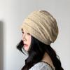 Novo Chapéu Turbante de Renda para Outono para Mulheres, Camada Única Fina Estilo Coreano e Japonês, Gorro Soltinho Afina o Rosto, Chapéu para Clima Frio