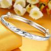 Joyería Chapada en Oro Redonda Barriga Empujar-Tirar Cielo Estrellado Pulsera de Cobre Chapada en Plata para Mujeres Lisa Sólida Pulsera de Dragón y Fénix Pulsera de Uña de Arena 99