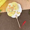 Abanico Redondo Estilo Antiguo del Festival de Mediados de Otoño con Caligrafía Antigua, Accesorio para Foto Hanfu, Abanico con Temática Cultural de Festival Tradicional, Abanico Cultural y Creativo