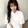 Venta de liquidación: Polo de Manga Corta de Algodón Puro para Mujer de Verano, Estilo Japonés, Camiseta con Estampado Único, Tallas Grandes, Corte Holgado, Estilo Trendy Ins