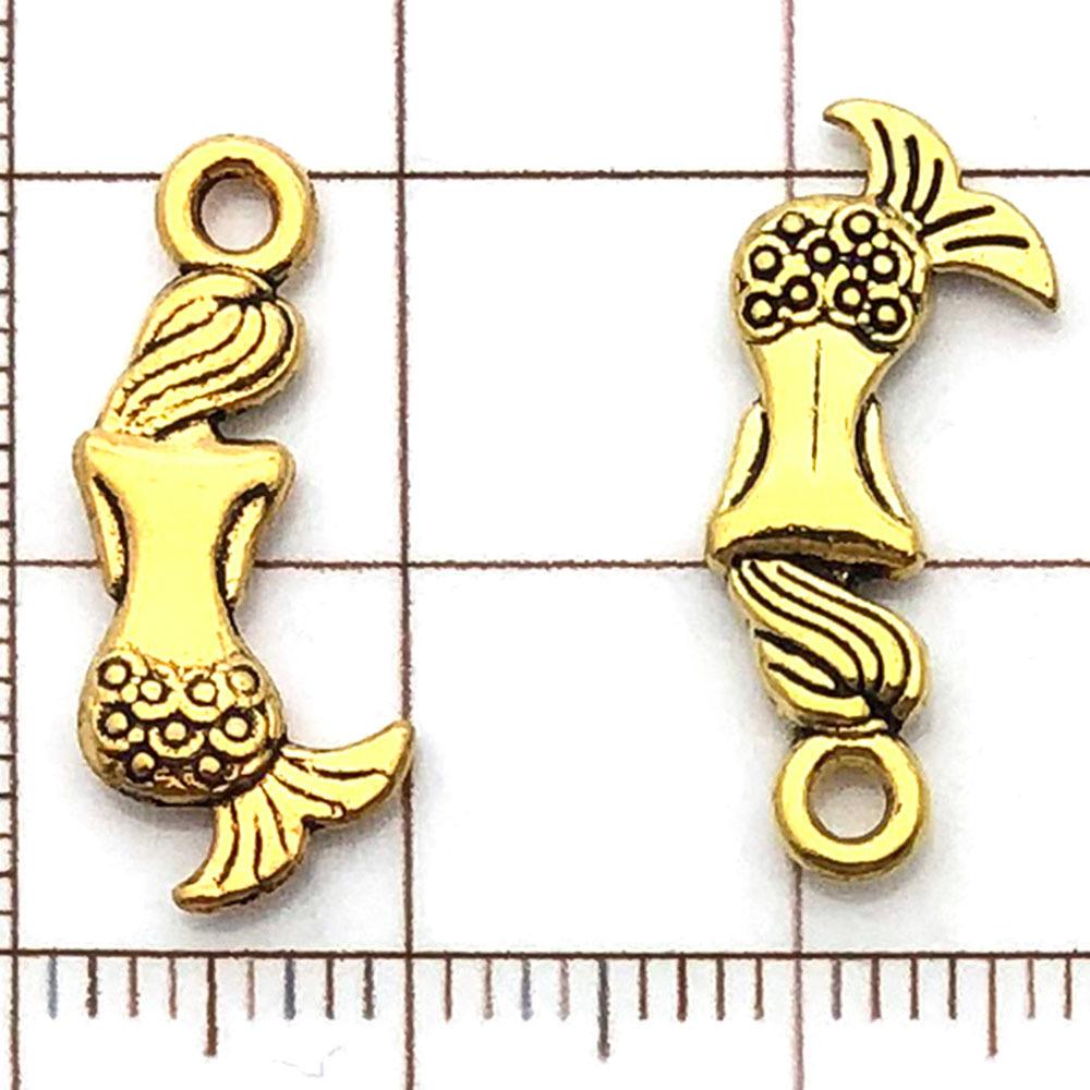 8900-Y-古金海洋美人鱼背影9x20mm-锌合金-0.j