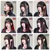Postizo de Pelo Corto con Mechas Rosas, Tiras de Tinte para el Pelo que se Cuelgan de la Oreja, Extensiones de Pelo de Colores, Parche de Pelo Invisible sin Costuras de Una Pieza