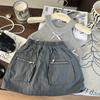 Roupas infantis coreanas 2025 novo conjunto de verão para meninas colete de tricô com laço calça saia cinza de trabalho infantil conjunto de duas peças