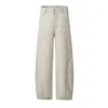 Pantalones Casuales de Pierna Ancha Nuevos para Hombre Algodón Puro Retro Holgados Manga Corta Transpirables Ropa de Trabajo Juvenil Pantalones Largos