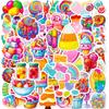 50 adesivos de desenho animado fofos e coloridos para janela transfronteiriça copo de água leite chá jardim de infância adesivos decorativos de recompensa