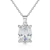 Traje de Joyería de Plata de Ley Europea y Americana Collar con Colgante de Circonita en Forma de Denier Pendientes de Plata S925 para Mujer Anillo de Nicho de Alto Nivel