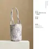 Juego de té de algodón tejido estilo chino tradicional y bolsa de almacenamiento para tetera, bolsa portátil engrosada para viajes, bolsa para bolsitas de té de tamaño grande para ceremonias de té