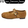 En stock~Zapatos cómodos de suela blanda de cuero genuino para mujer, de corte bajo, estampado de leopardo, zapatos de vestir simples, nuevos zapatos Mary Jane 2026, bailarinas