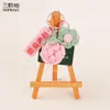 Llavero de Cáscara de Caqui Tejido a Crochet de Lana Genuina para Llavero de Coche, Bolso de Pareja Femenina, Lindo Colgante de Peluche de Caqui, Pequeño Regalo