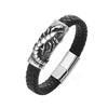 Pulsera clásica de cuero de vaca escorpión de venta caliente pulsera de cuero tejido trenzado de 8 hebras pulsera ventas directas de fábrica
