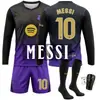 2627 Camiseta de fútbol de manga larga de visitante del nuevo Barcelona de Rodri, negra y morada, número 10, Yamal, Messi