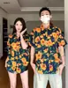 Design Estilo Hong Kong Novas Camisas Florais de Manga Curta Masculinas e Femininas Tops Soltos Retro de Verão Tendência de Férias na Praia