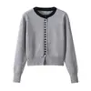 Novo Estilo Primavera Cedo Ano Zodiacal 2026 Elegante e Jovem Blusa Solta Emagrecedora, Suéter de Tricô Vermelho Gola Redonda Estilo Chanel para Mulheres