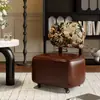 Taburete Bajo de Madera Maciza Taburete para Sofá de Sala de Estar Banco Pequeño para el Hogar Taburete para Mesa de Café Taburete al Pie de la Cama Taburete para Cambiar Zapatos Silla Pequeña Giratoria