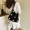 Bolsa Tote Floral de Grande Capacidade para o Dia a Dia de Mulheres 2026 Nova Bolsa de Verão/Primavera Trançada com Ponto Vazado de Ombro Único