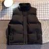 Chaleco de Algodón con Cuello Alto de Marca de Moda Estilo Americano para Hombre Invierno Color Sólido Cálido sin Mangas Chaqueta de Algodón de Moda