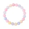 Pulseira de Morganita Cor de Sorvete de Cristal Natural, Contas Soltas de Morganita Colorida Natural, Pulseira de Contas Redondas de Círculo Único Atacado
