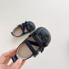 Zapatos de Primavera para Bebé Niña Estilo Western Suela Blanda Zapatos para Bebé con Lazo Zapatos para Niño Pequeño Antideslizantes Zapatos Únicos de PU para Salir para Niñas