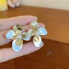 Pendientes Colgantes de Flor de Diamante Incrustado con Aguja de Plata y Borla, Pendientes de Moda, Dulces y Versátiles, Lujo Accesible y Pendientes de Gama Alta para Mujer