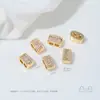 Cuentas Espaciadoras de Doble Agujero de Nariz de Cerdo Incrustadas con Circonita de Oro Real de 14K Accesorios para Collares de Mano Hechos a Mano con Perlas y Cristales