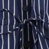 Moda feminina europeia e americana transfronteiriça ZA, popular no AliExpress, camisa listrada casual e versátil com gola alta