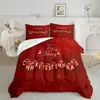 Kit de Textil para el Hogar Navideño con Impresión Digital Cepillada Temu/Jit Transpirable Agradable al Tacto Colcha Funda de Almohada Fábrica de Origen