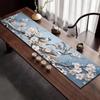 Camino de mesa estilo chino con bandera de té, absorbente, de secado rápido, mantel largo de alta calidad para el hogar, no lavable, paño de cocina zen.