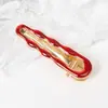Grampo de cabelo Angkor Red Irregular Alloy Drop Glaze Hairpin Cabelo quebrado Grampo de cabelo Front Side Bangs Clipe Duckbill Par de grampos