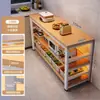 Estante de suelo multicapa para barra de bar, mesa estrecha con estantes, mesa de comedor, mesa divisoria para sala de estar, mesa larga simple de ocio para balcón
