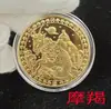 Medalhas comemorativas de metal de comércio exterior feitas de moedas comemorativas das doze constelações europeias e americanas moeda de ouro comemorativa em relevo tridimensional em estoque