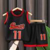 Roupa de Basquete Infantil Conjunto Meninos Esportes Secagem Rápida Roupa Verão Sem Mangas Conjunto de Duas Peças Camiseta Regata Shorts