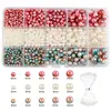 Set de Perlas Artificiales Perforadas Sueltas DIY Coloridas Redondas de ABS Materiales para Joyería Accesorios Caja de 24/28 Compartimentos