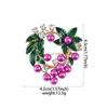 Broche de Fruta Pintura al Óleo Estilo Coreano Moda 2024 Broche de Aleación con Pedrería Pin para Ropa de Mujer Venta al por Mayor Estilo Pastoral