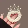 Elásticos de Cabelo de Tecido Artesanais de Alta Qualidade para Mulheres com Pérolas, Elásticos de Cabelo de Alta Elasticidade para Rabo de Cavalo, Elásticos para Coque